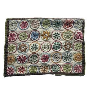 LL Bean Cottage Country Earthtone Floral Decorative Standard Pillow Sham 21x27